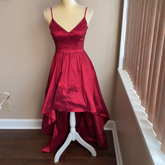 B Darlin hi lo dress burgundy Sz 5/6 - Picture 3 of 7